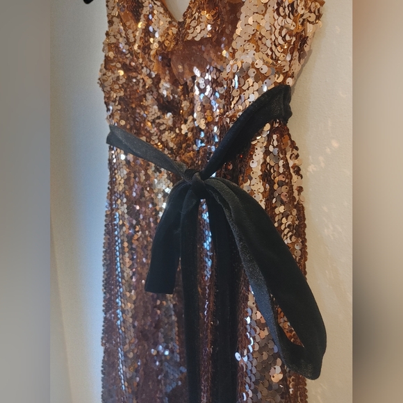 Free People Rose Gold Sequin Tribeca NWT Dress Size 0 - Picture 12 of 14